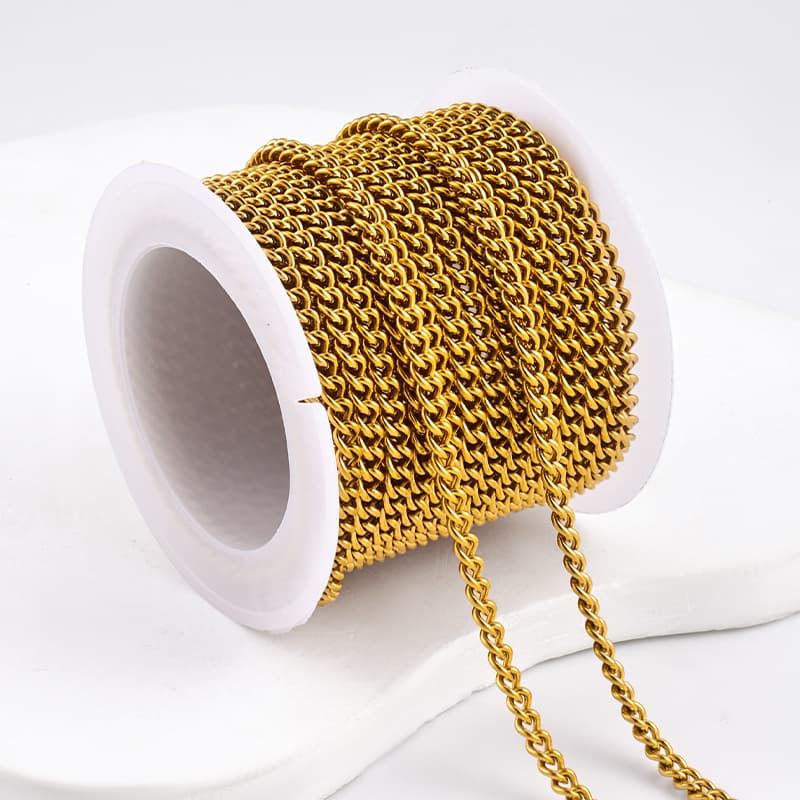 Stainless Steel Twist Chain – Polished Curb Link Chain for DIY Jewelry 4