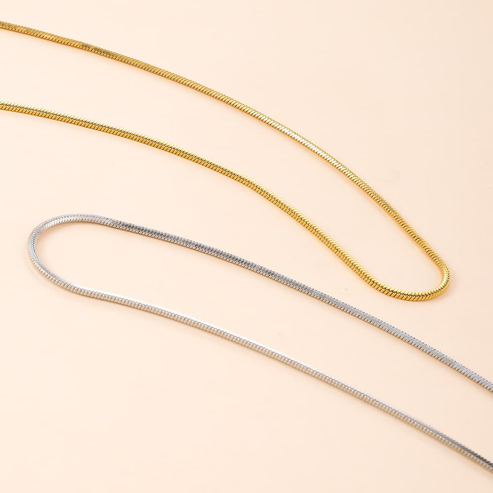 Stainless Steel Snake Chain – Smooth Round Chain for DIY Jewelry 3