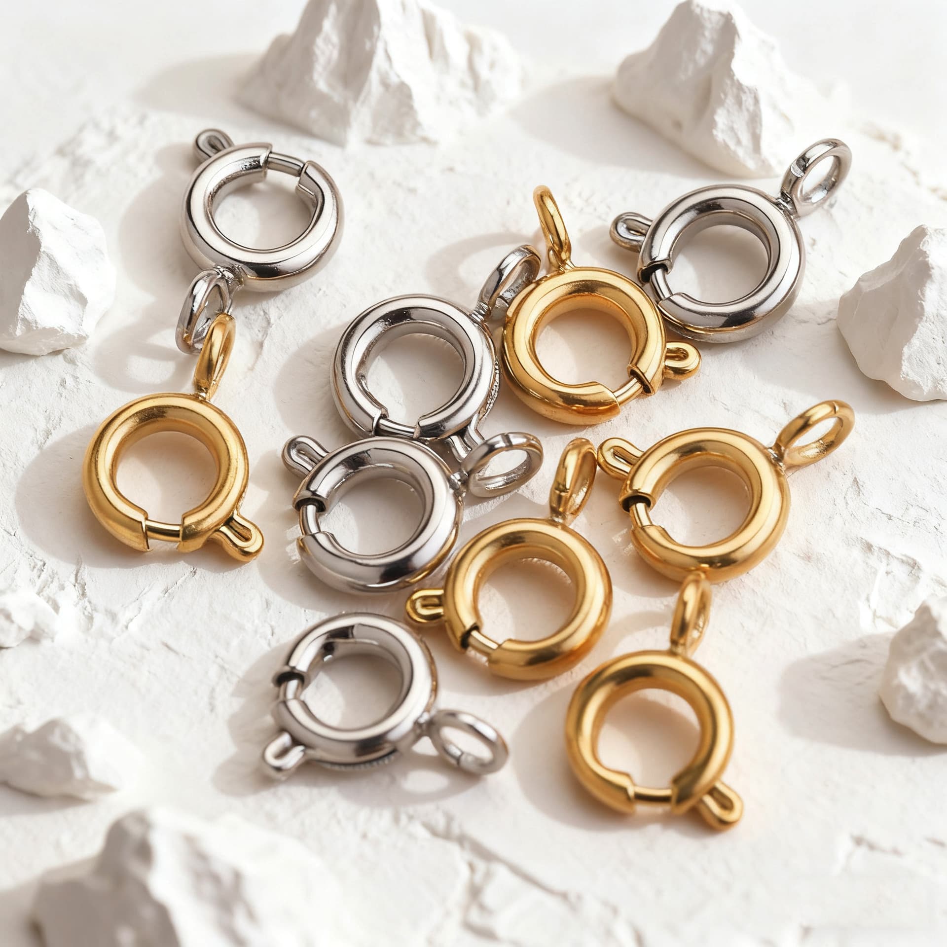 Gold Stainless Steel Spring Ring Clasps for Jewelry Making – DIY Jewelry Findings 2