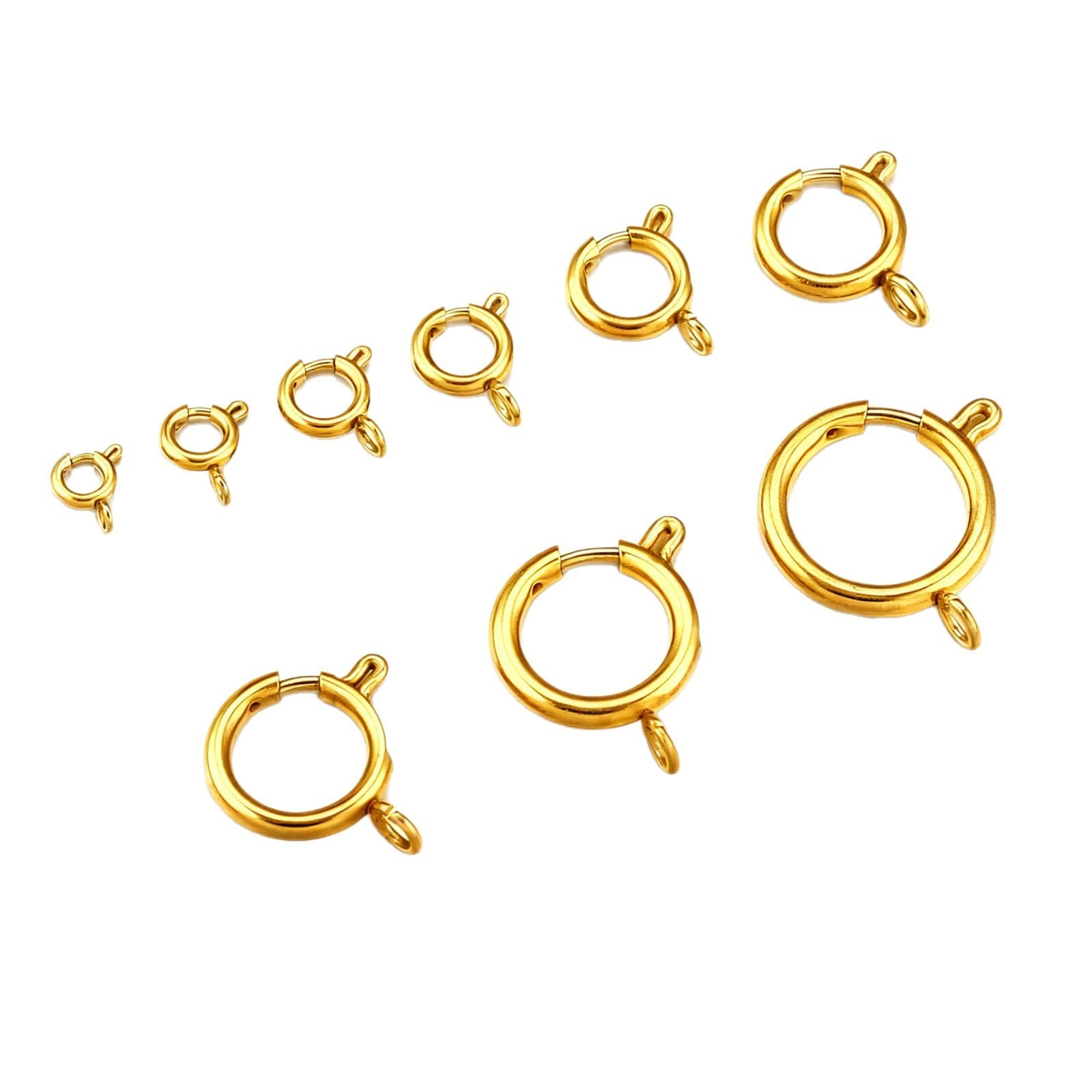 Gold Stainless Steel Spring Ring Clasps for Jewelry Making – DIY Jewelry Findings 4