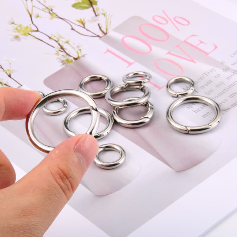Round Spring Key Ring Connector – Stainless Steel DIY Jewelry Finding 4