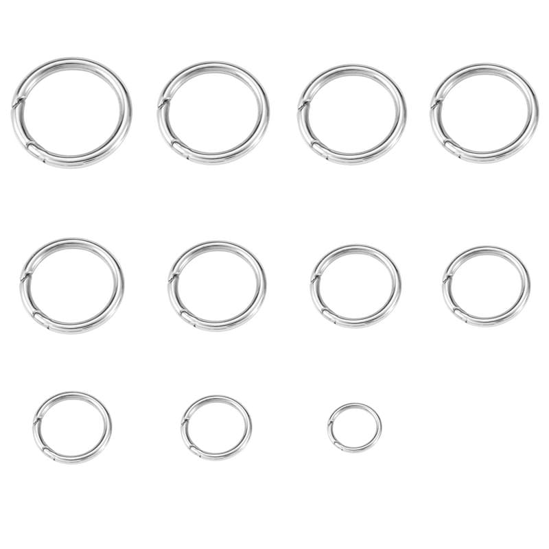 Round Spring Key Ring Connector – Stainless Steel DIY Jewelry Finding 6