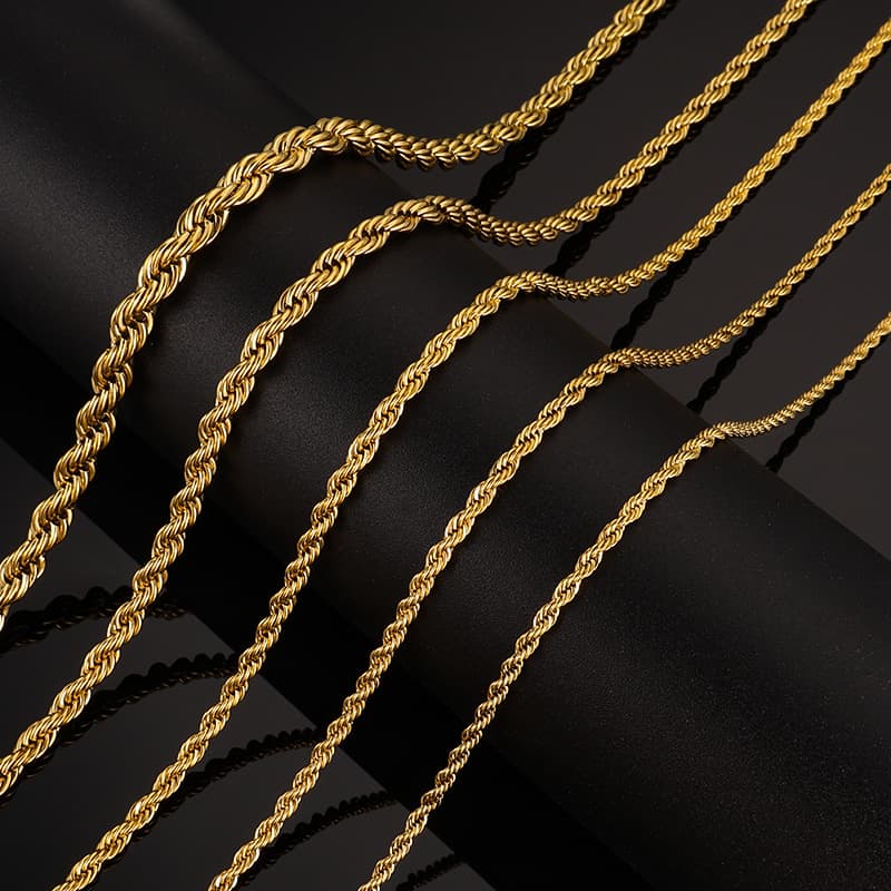 Stainless Steel Rope Chain Necklace – Twisted DIY Jewelry Chain 3