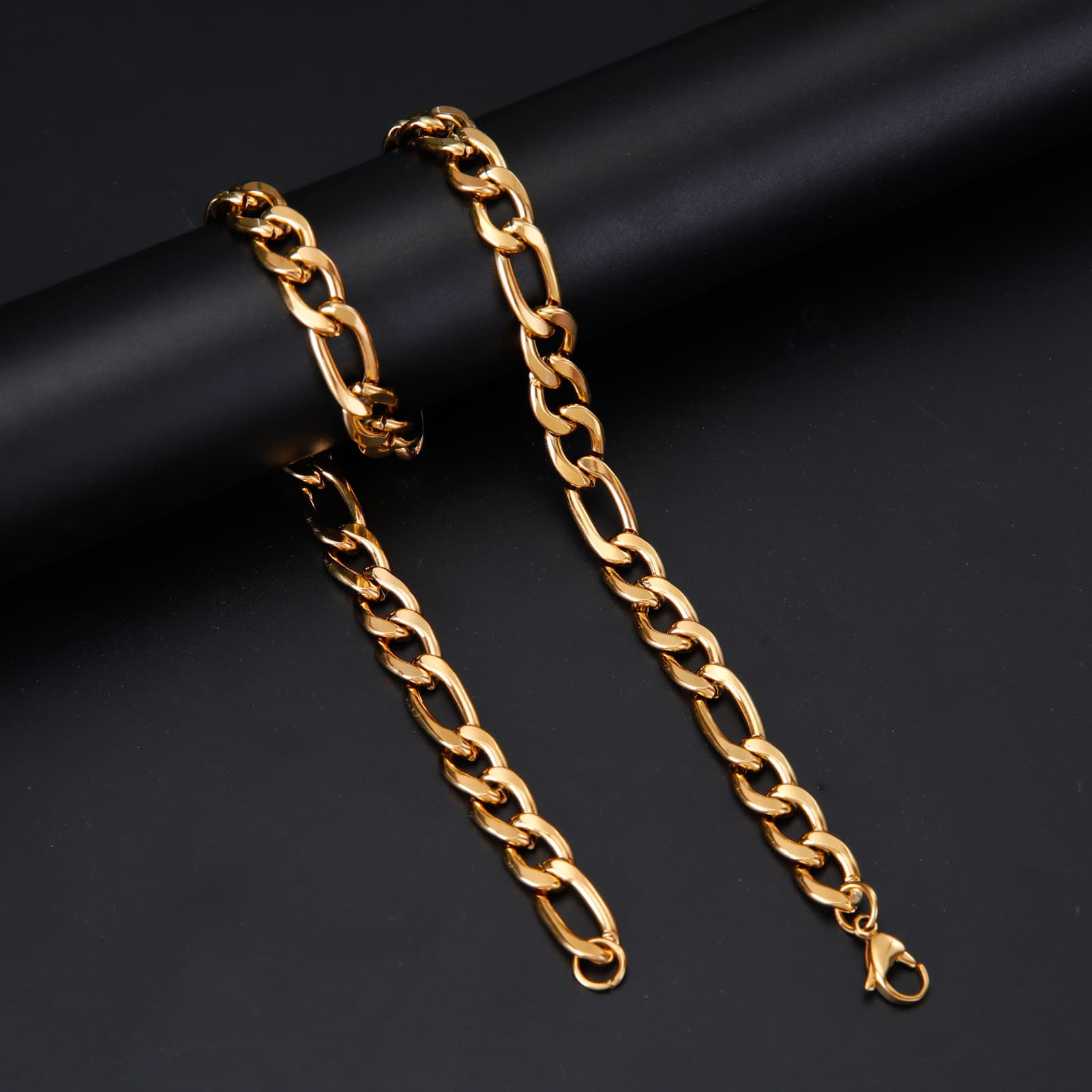 Stainless Steel Figaro Chain 3:1 – NK Link DIY Jewelry Chain 3