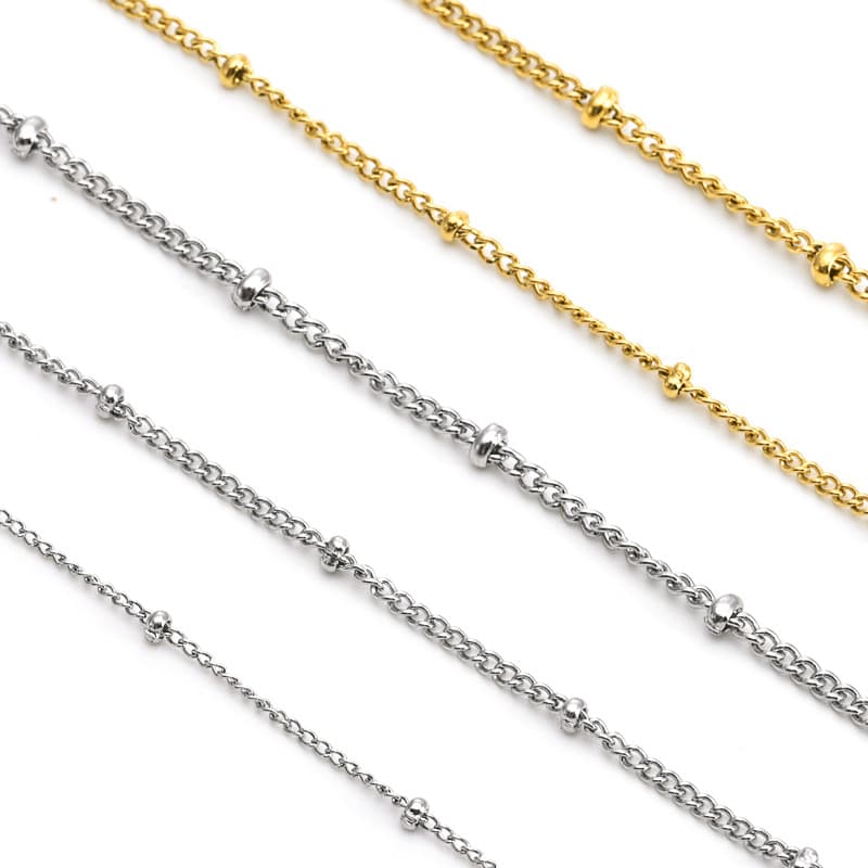 Stainless Steel Side Bead Chain – DIY Jewelry Necklace Chain 2