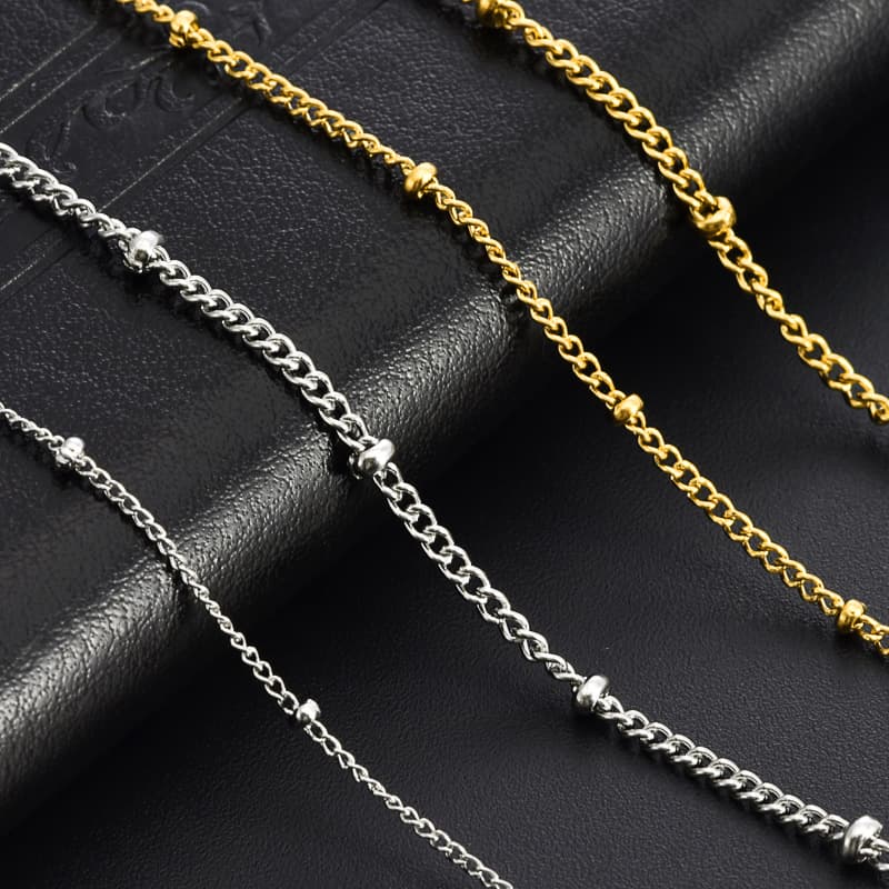 Stainless Steel Side Bead Chain – DIY Jewelry Necklace Chain 3