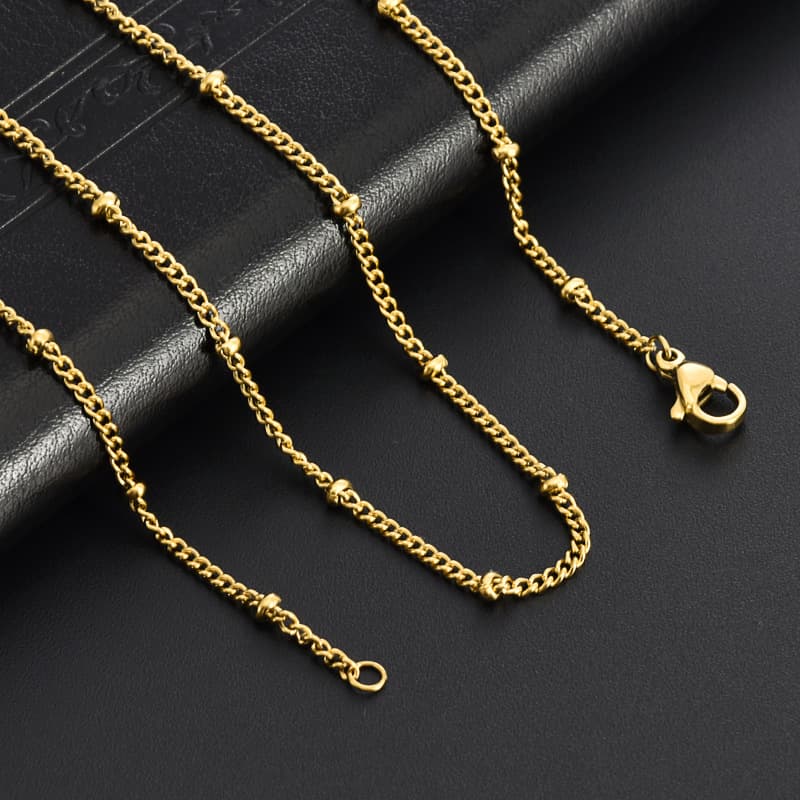 Stainless Steel Side Bead Chain – DIY Jewelry Necklace Chain 4