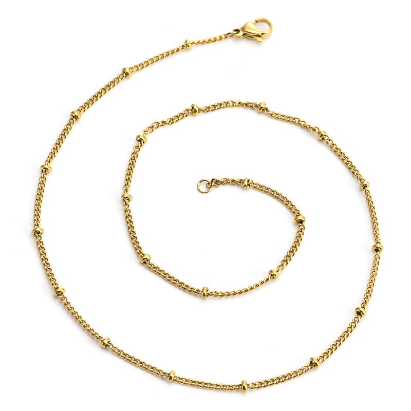 Stainless Steel Side Bead Chain – DIY Jewelry Necklace Chain 5