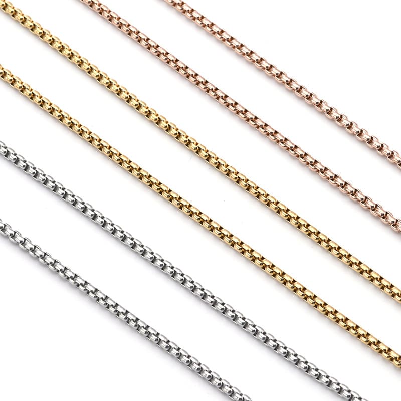 Stainless Steel Square Pearl Chain – Box Bead DIY Jewelry Chain 5