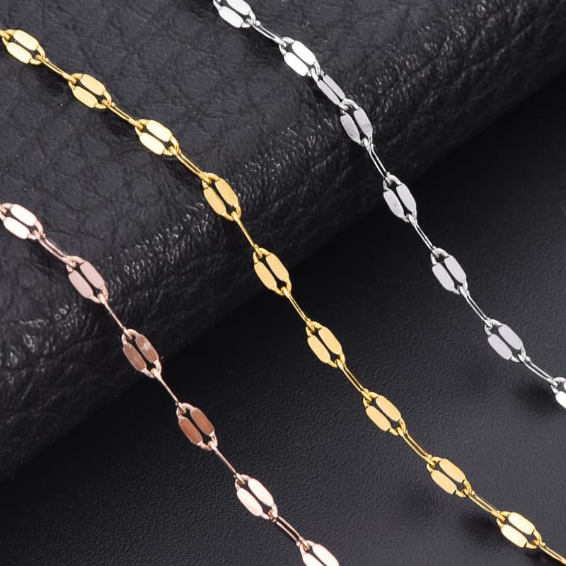 Stainless Steel Lip Chain – Minimalist Oval Link DIY Jewelry Chain 3