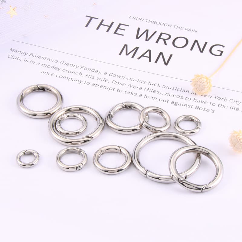 Round Spring Key Ring Connector – Stainless Steel DIY Jewelry Finding 2
