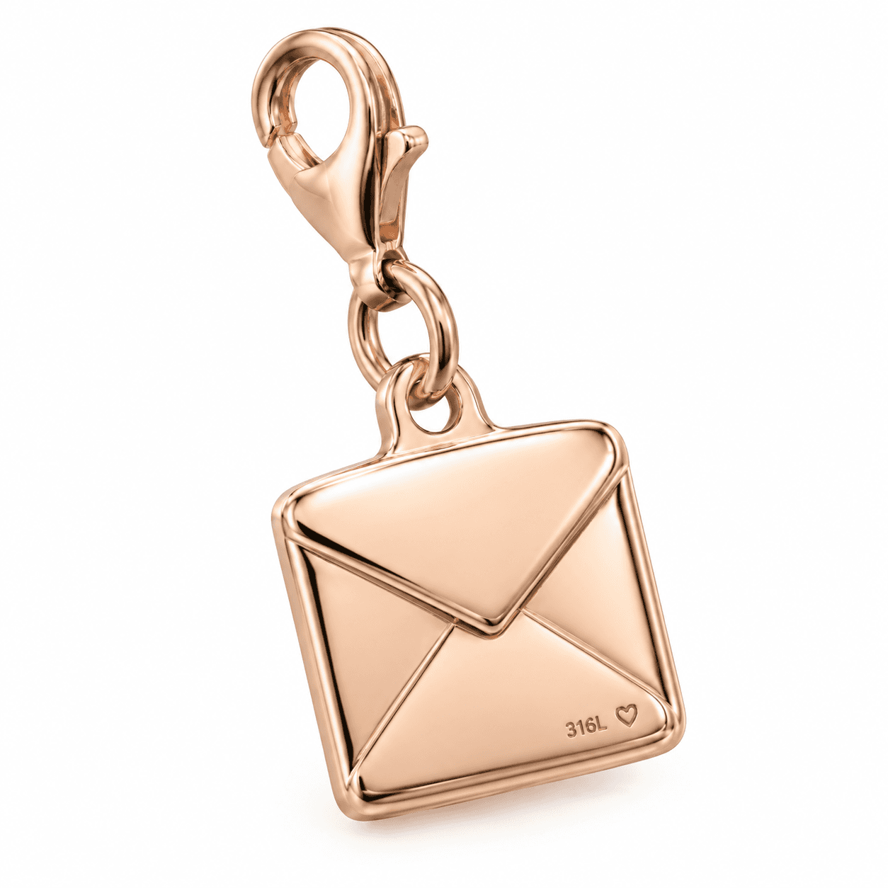 Secret Script Love Letter 316L Stainless Steel Charm 4