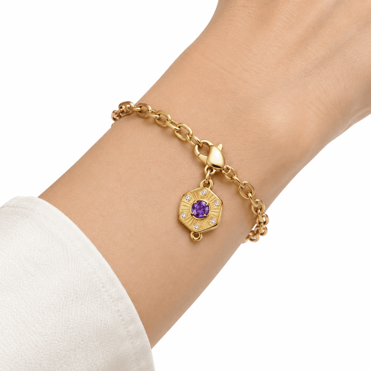 Aurora Galaxy Birthstone Spiral Spacer 316L Stainless Steel Charm 5