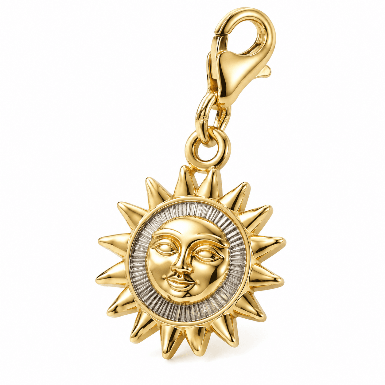Solara Asymmetric Sun Face 316L Stainless Steel Charm