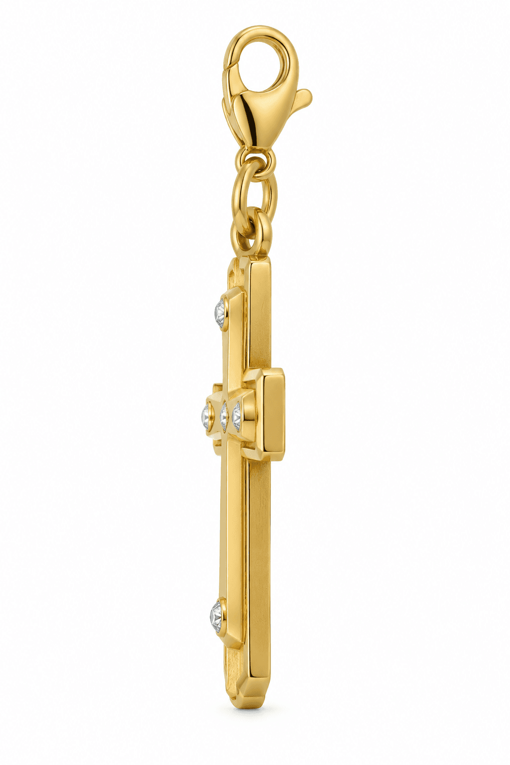 Fragment Halo Cross Charm 316L Stainless Steel 14K Gold Plated 2