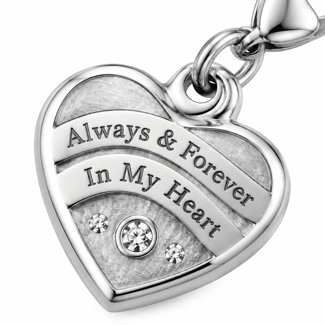 Tender Whisper Fold 316L Stainless Steel Heart Charm 3