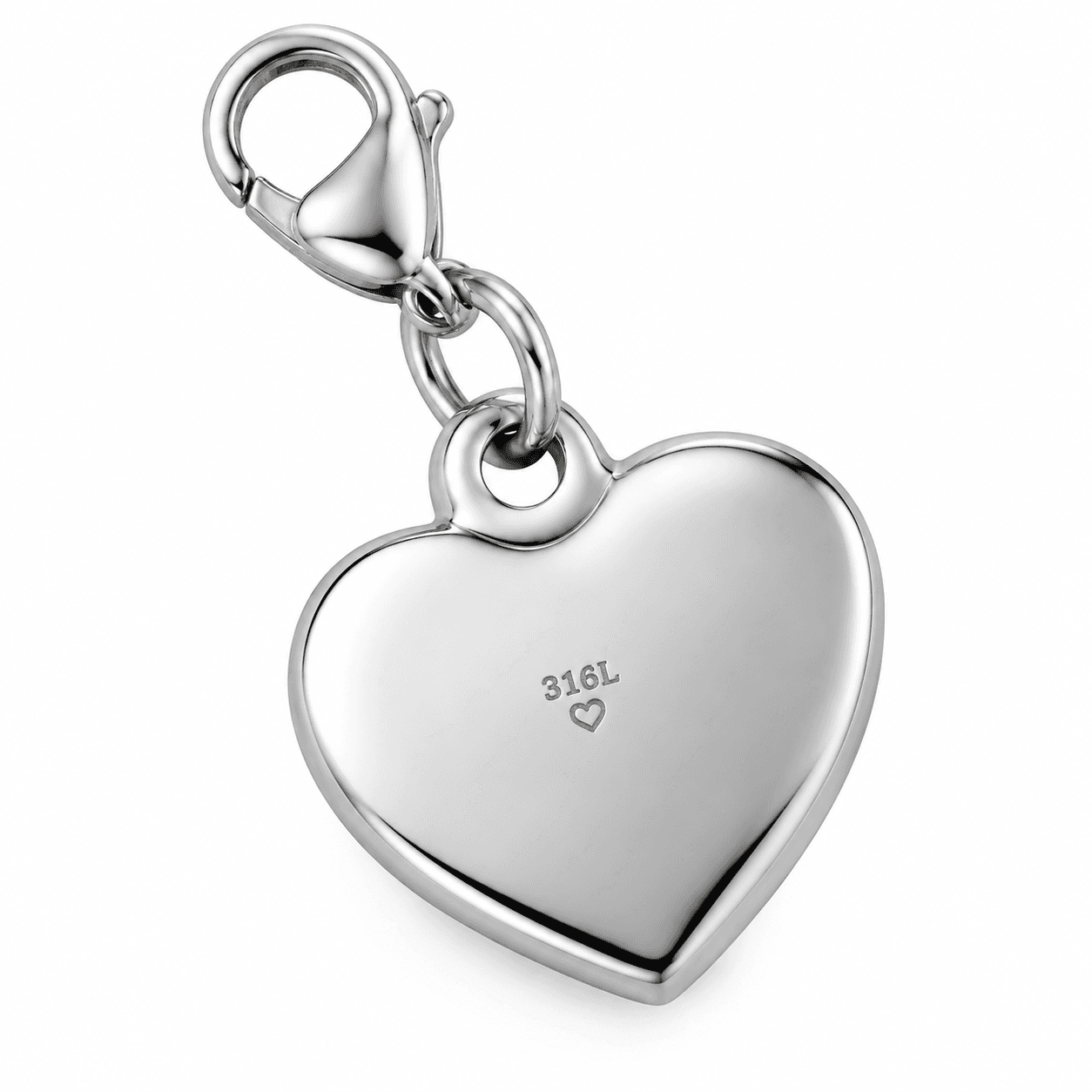 Tender Whisper Fold 316L Stainless Steel Heart Charm 4
