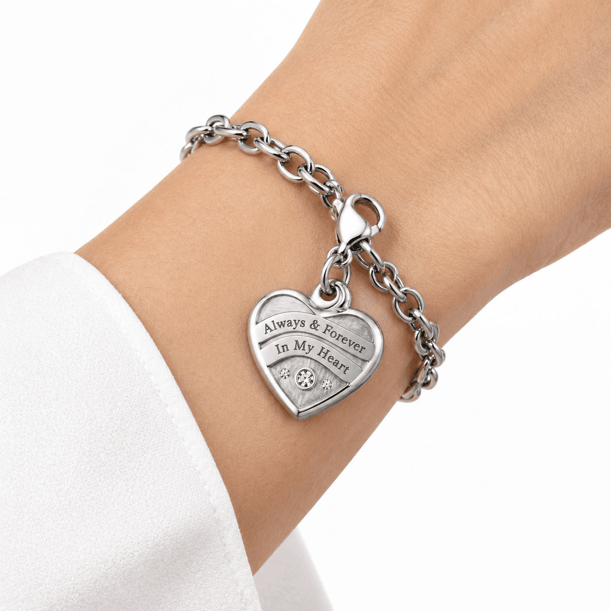 Tender Whisper Fold 316L Stainless Steel Heart Charm 5