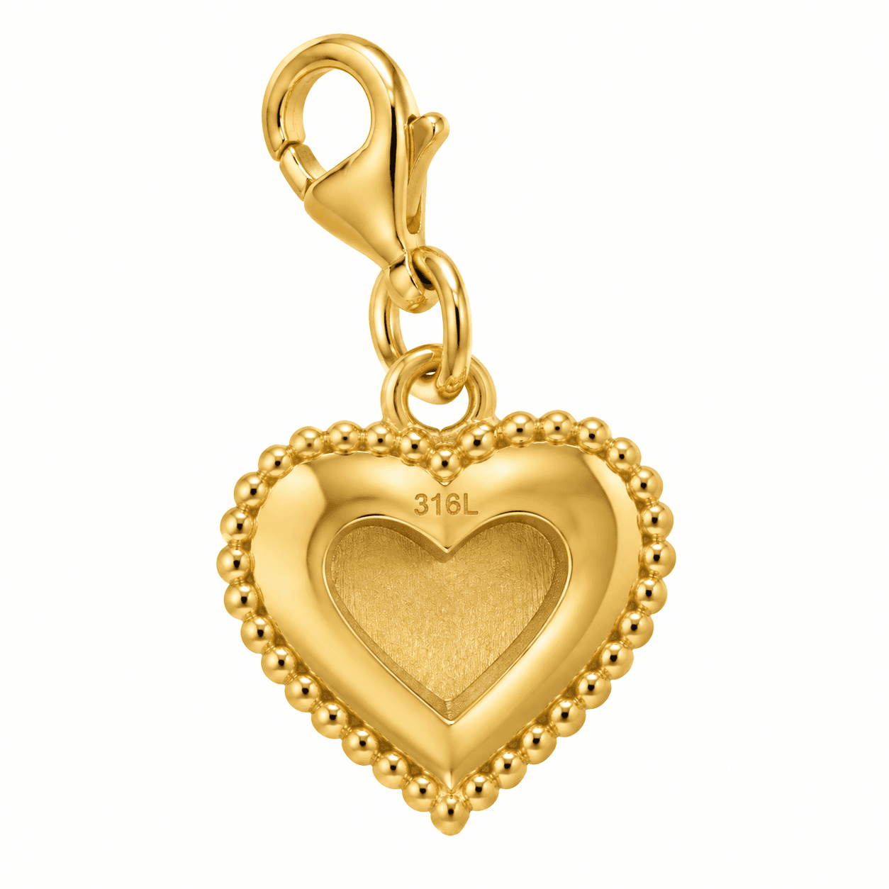 Pulse Heart Charm Window (Gold) 316L Heart Charm 4