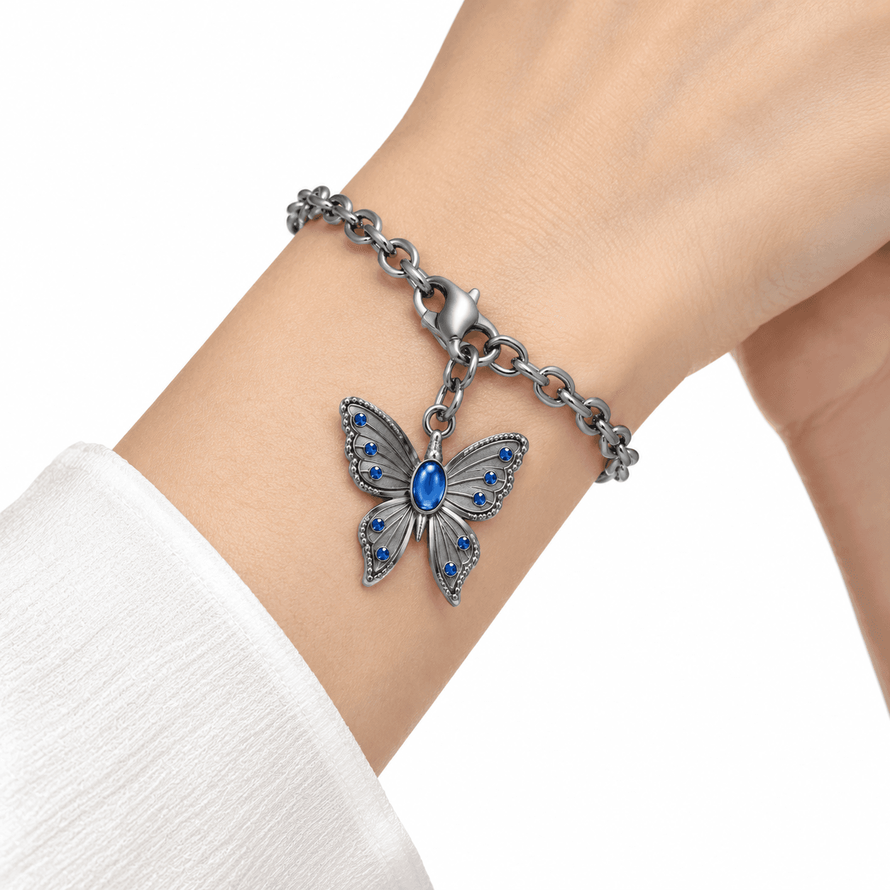Aurora-Wing Blue Butterfly 316L Enamel Charm (4-Prong) 5