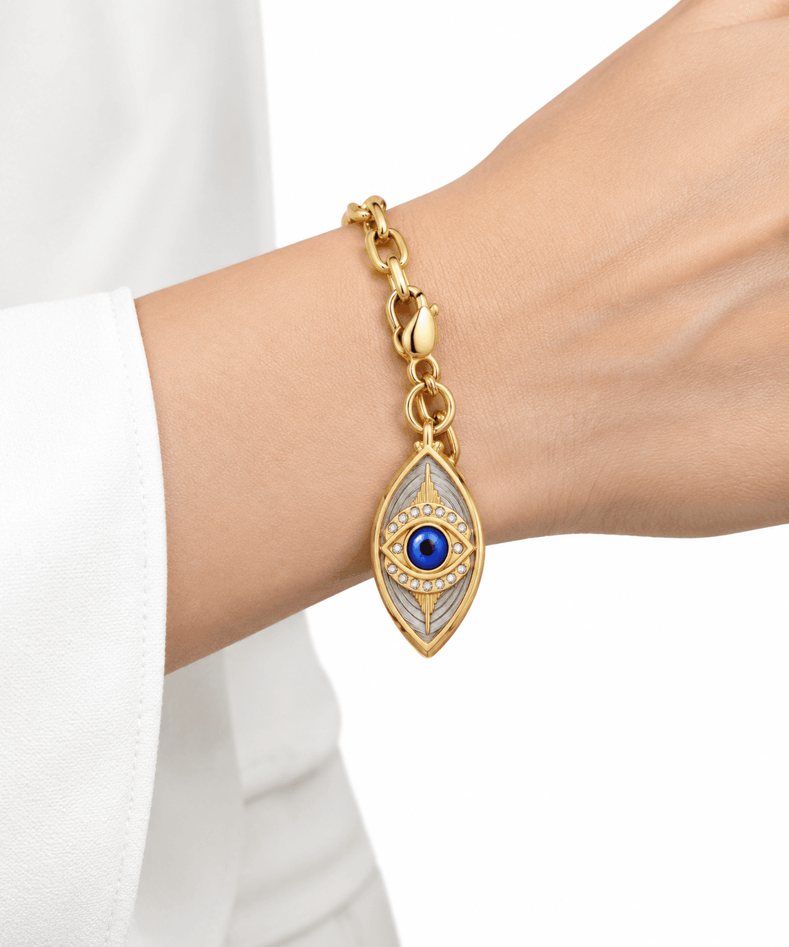 Lunar Wave Guardian Evil Eye 316L Stainless Steel Charm 5