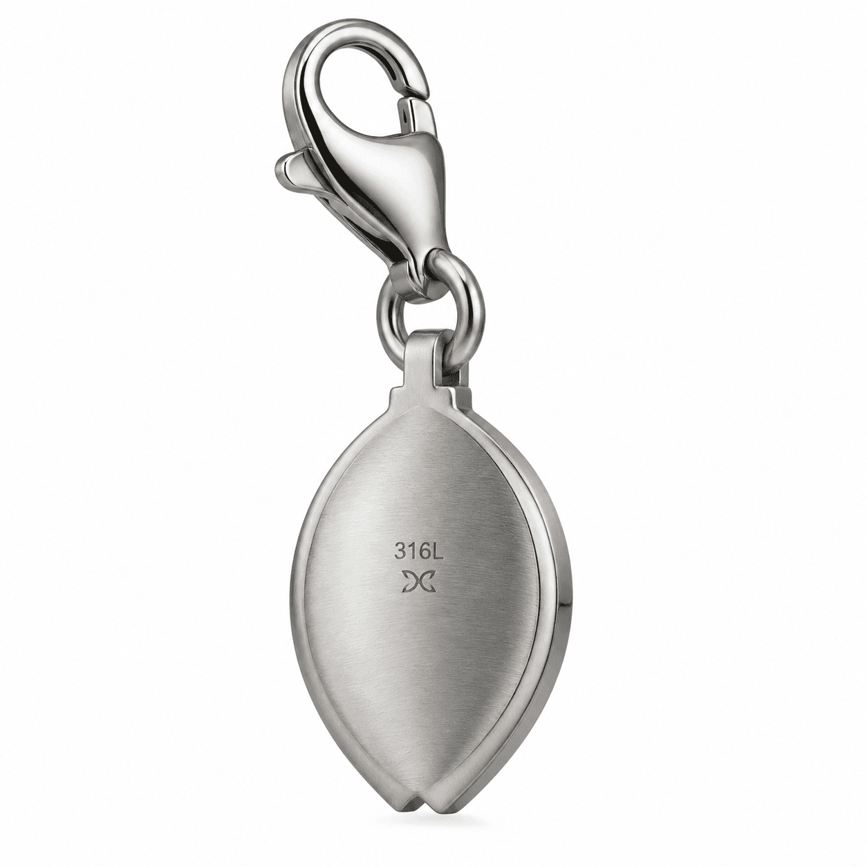 Nocturne Teardrop Evil Eye 316L Charm, IP Black Moonstone-Blue 4