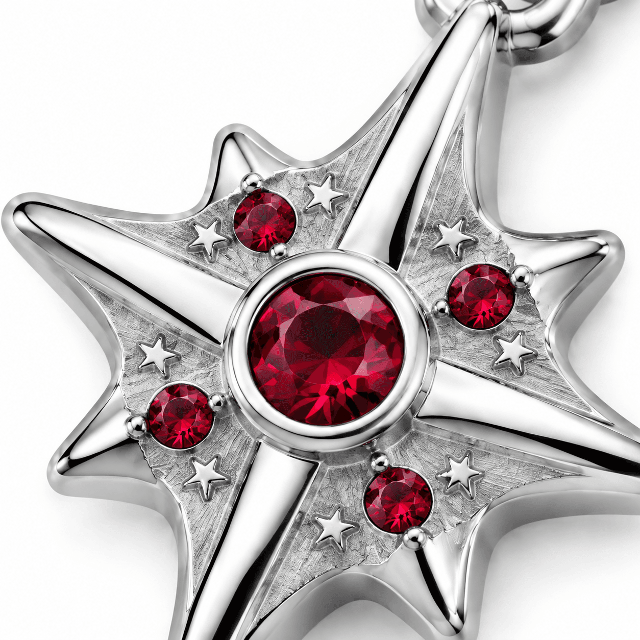 Ruby Orbit Six-Point Star Charm Trio 3