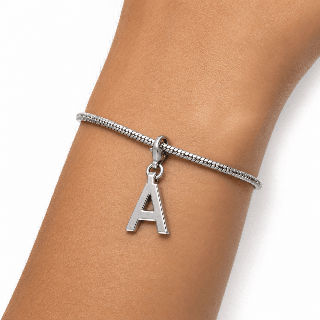 AlphaHex A Charm - 316L Hexagon Alphabet Letter Charm 5