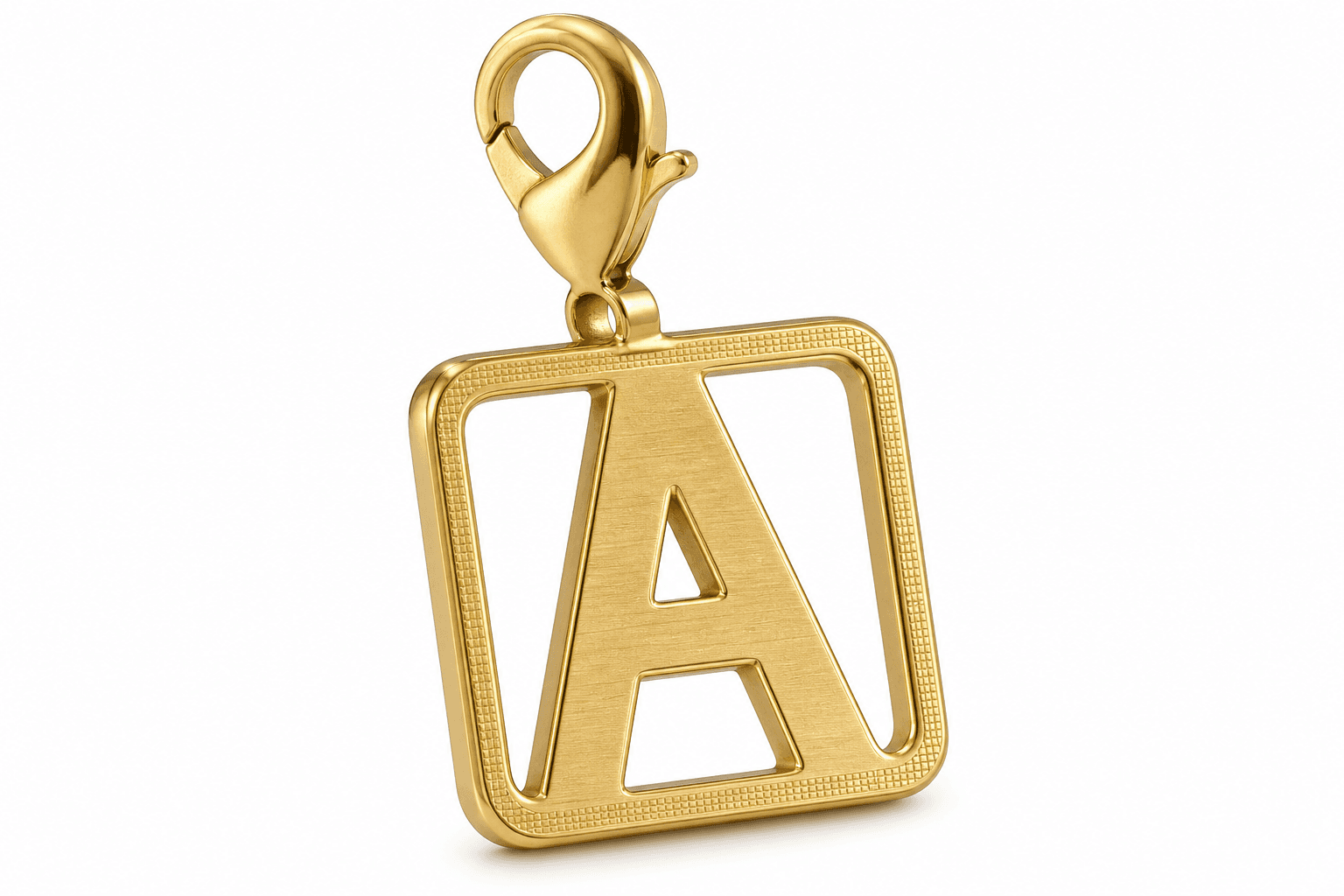 Gold Letter Glyph Circle Charm