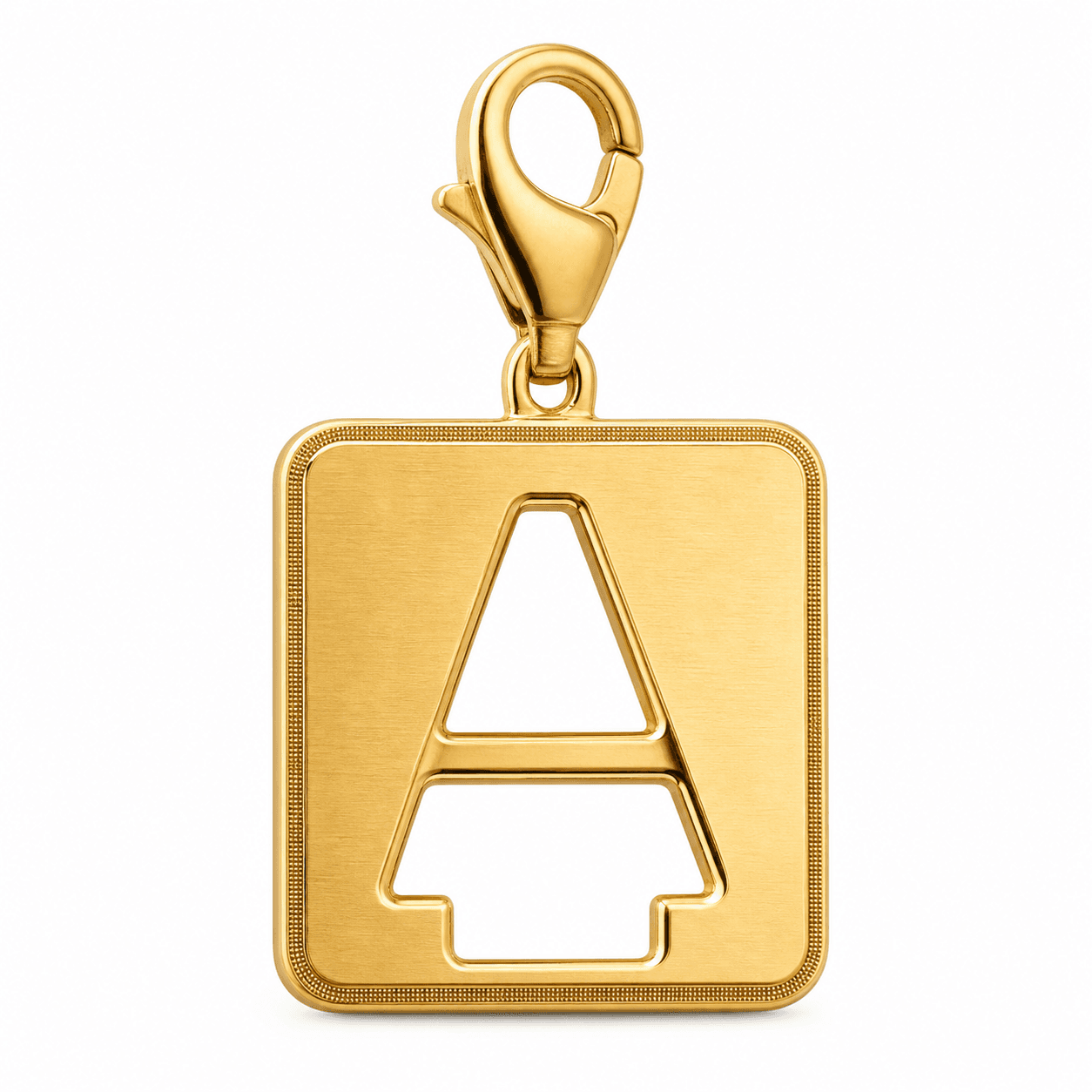 Gold Letter Glyph Circle Charm 3
