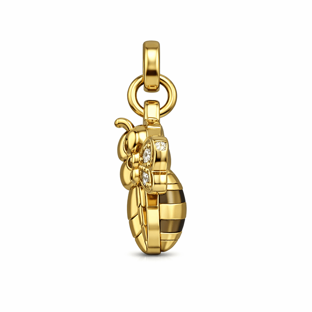 HexaHoney Bee Charm — Champagne Gold 316L Stainless Steel 2