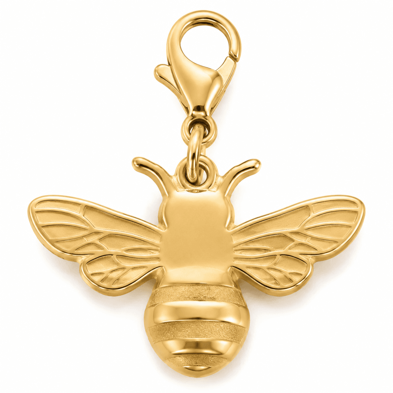 HexaHoney Bee Charm — Champagne Gold 316L Stainless Steel 4