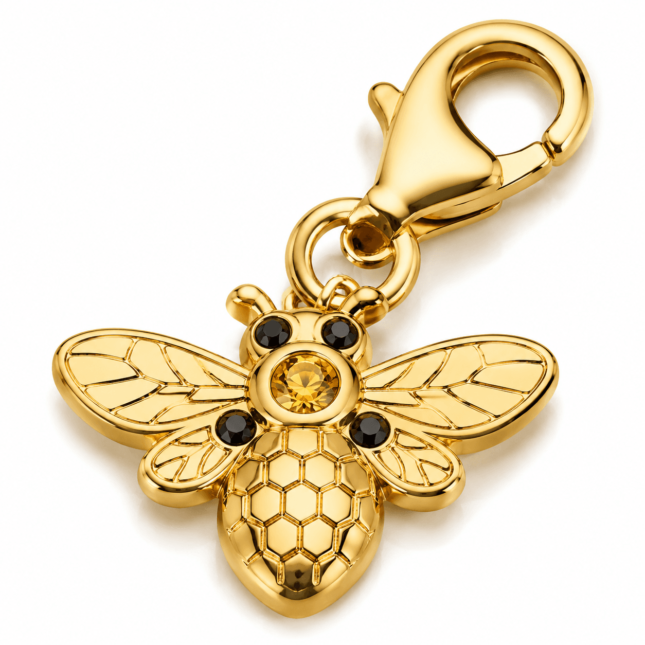 HexaBee Luxe Charm — Champagne Honeycomb 316L 3