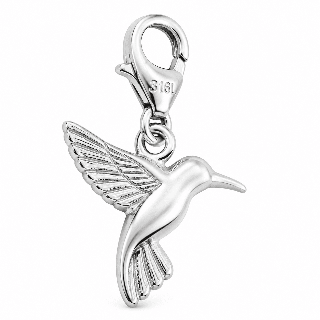 Hummingbird Mirage Bloom Charm - 316L Stainless Steel 4