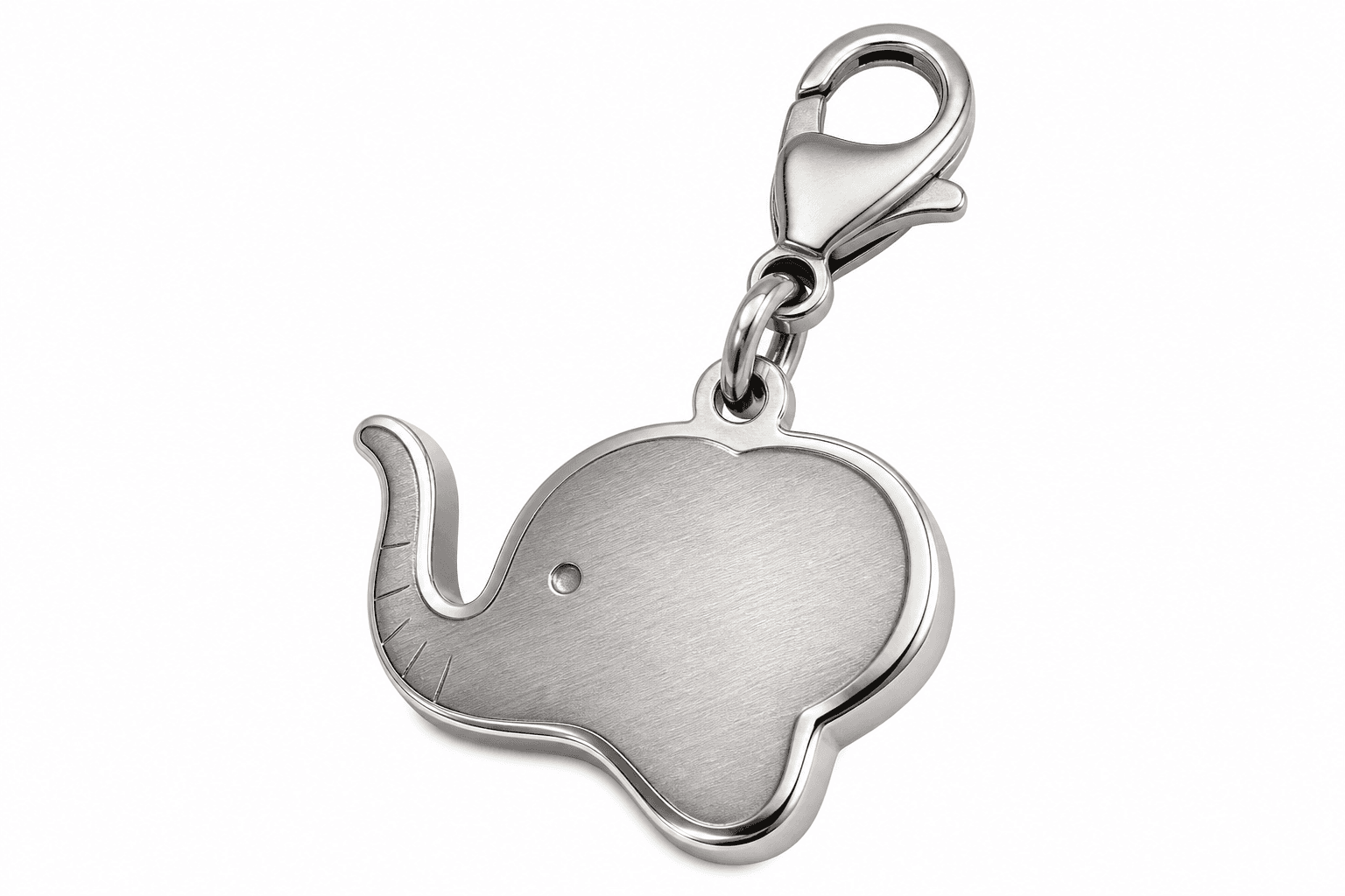 CircleSilhouette Elephant Charm - 316L Stainless Steel