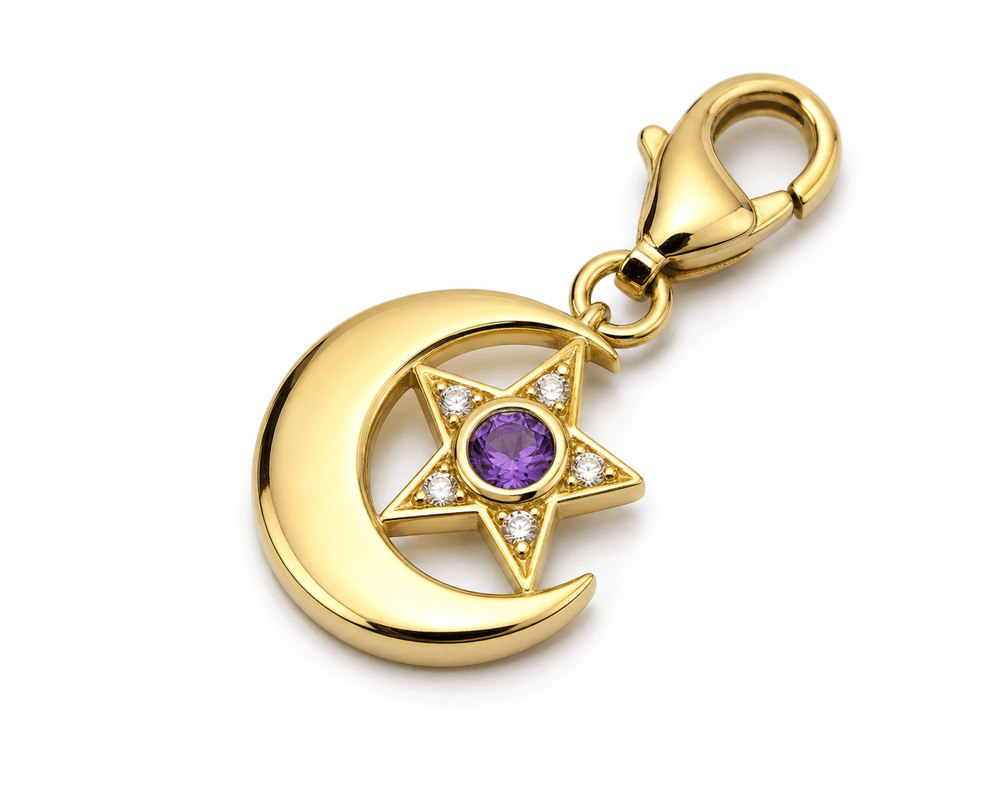 OrbitGlow Birthstone Galaxy Charm - PVD Blue 316L Stainless Steel 3