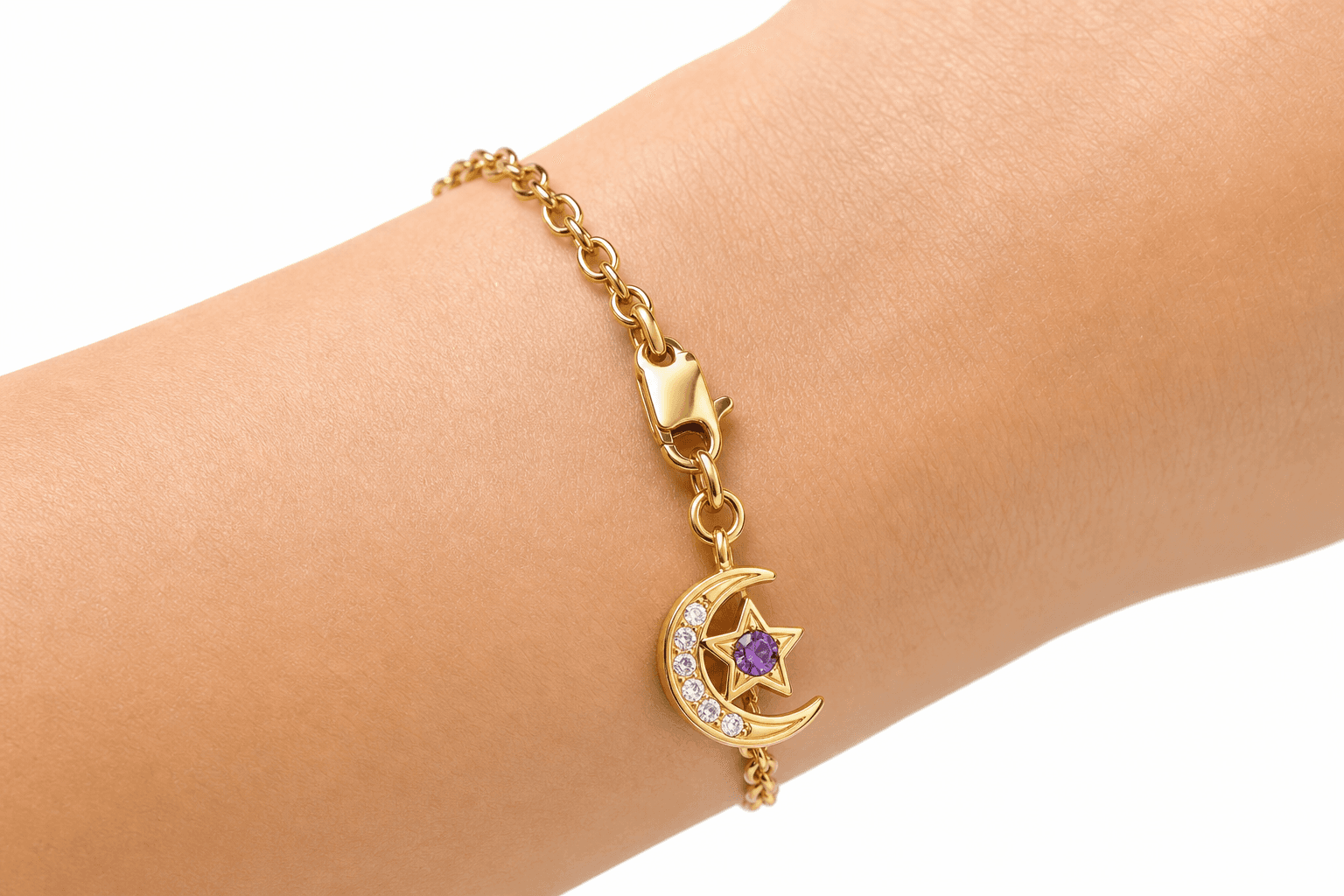 OrbitGlow Birthstone Galaxy Charm - PVD Blue 316L Stainless Steel 5