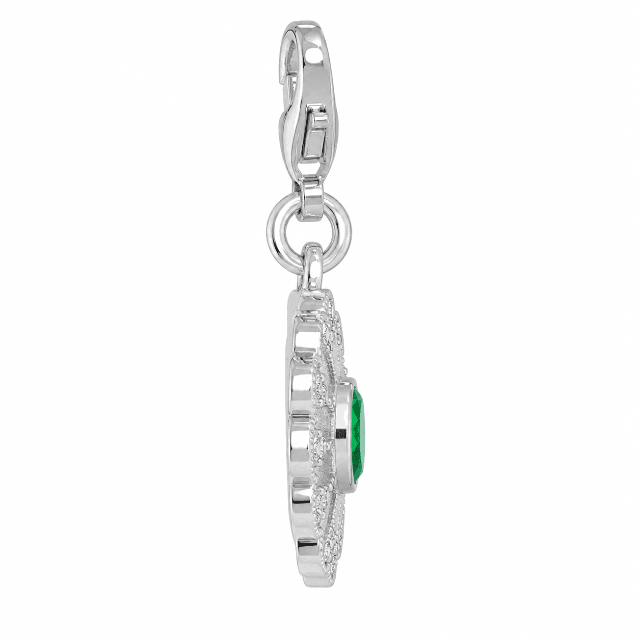 Aurora Spiral Birthstone Charm – PVD Blue 316L Stainless Steel 2