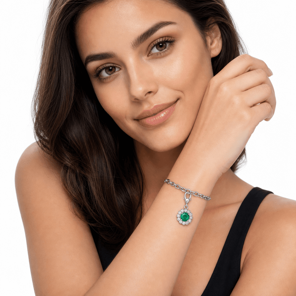 Aurora Spiral Birthstone Charm – PVD Blue 316L Stainless Steel 5