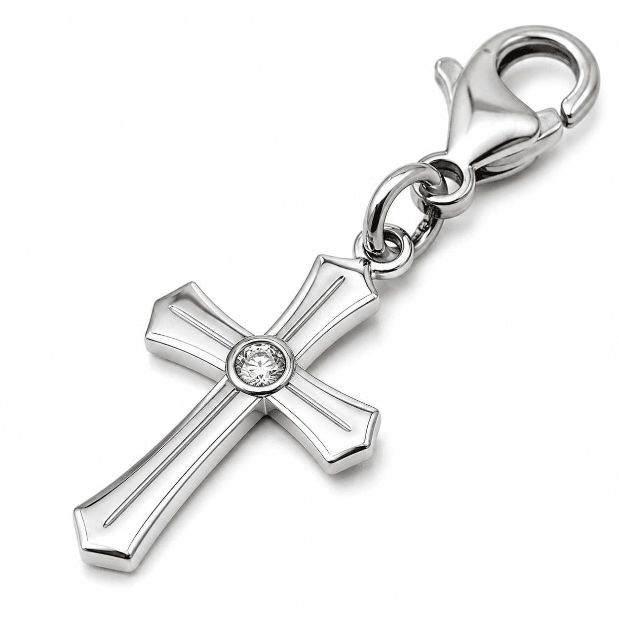 Halo-Knot Labradorite 316L Stainless Steel Cross Charm 3