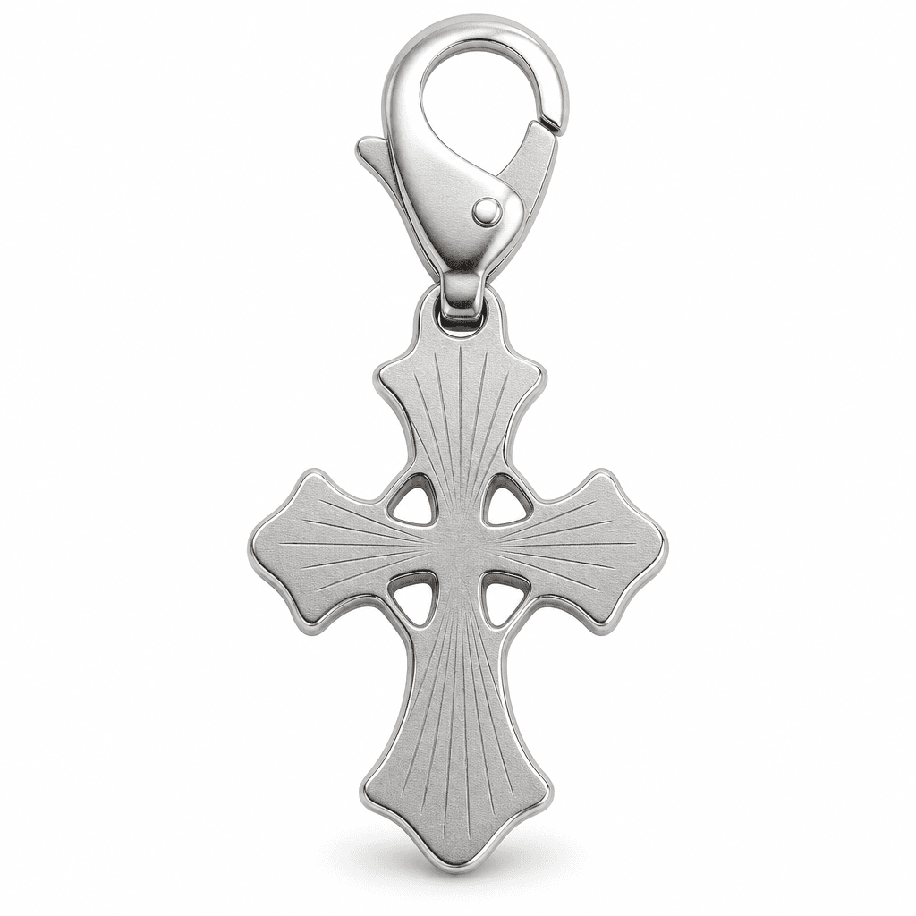 FaithMatrix Cross 316L Stainless Steel Charm - Two-Tone 4