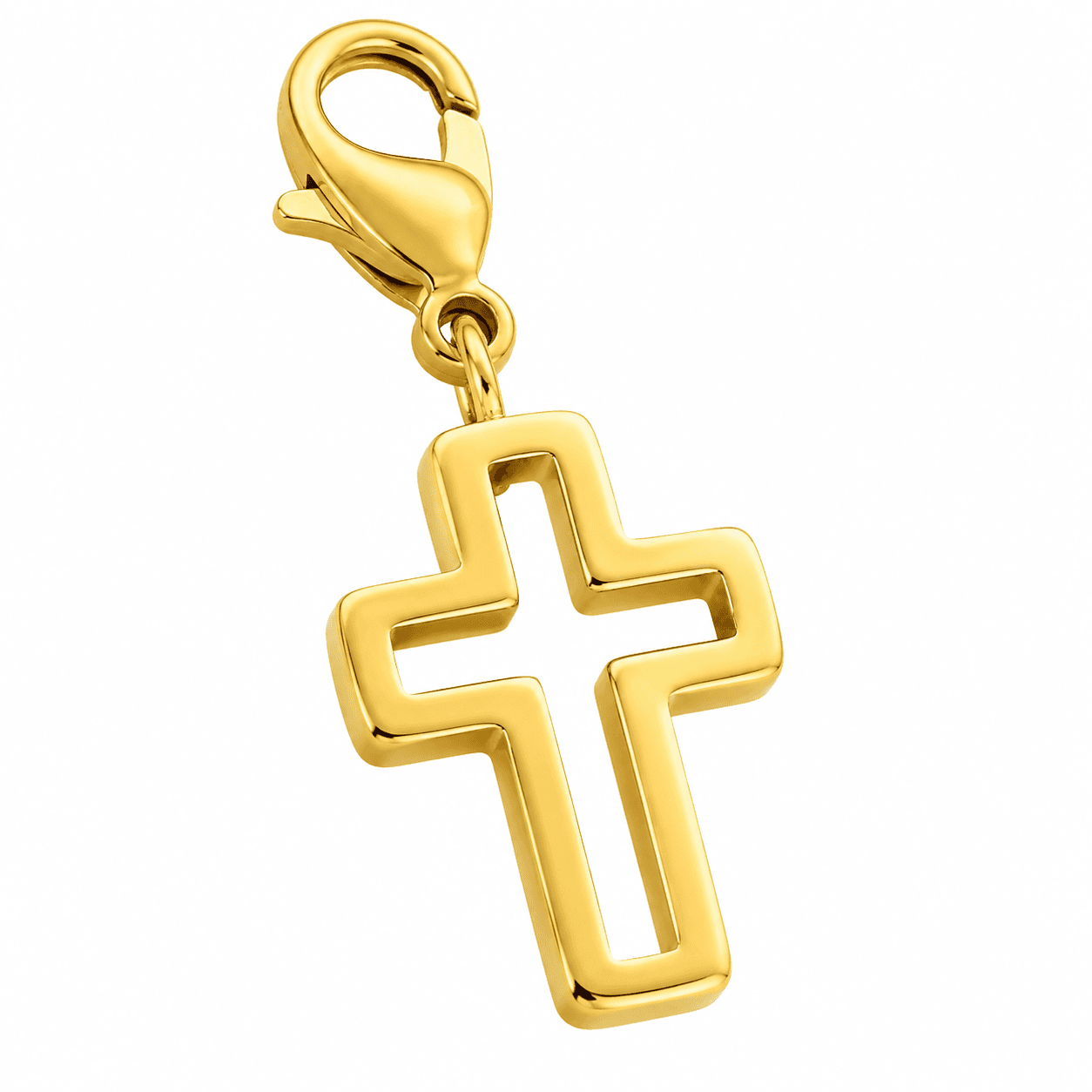 Aurum Void Cross Halo 316L Stainless Steel Charm - 8-18mm Gold Plated