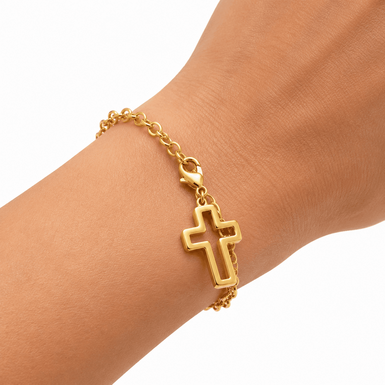 Aurum Void Cross Halo 316L Stainless Steel Charm - 8-18mm Gold Plated 5