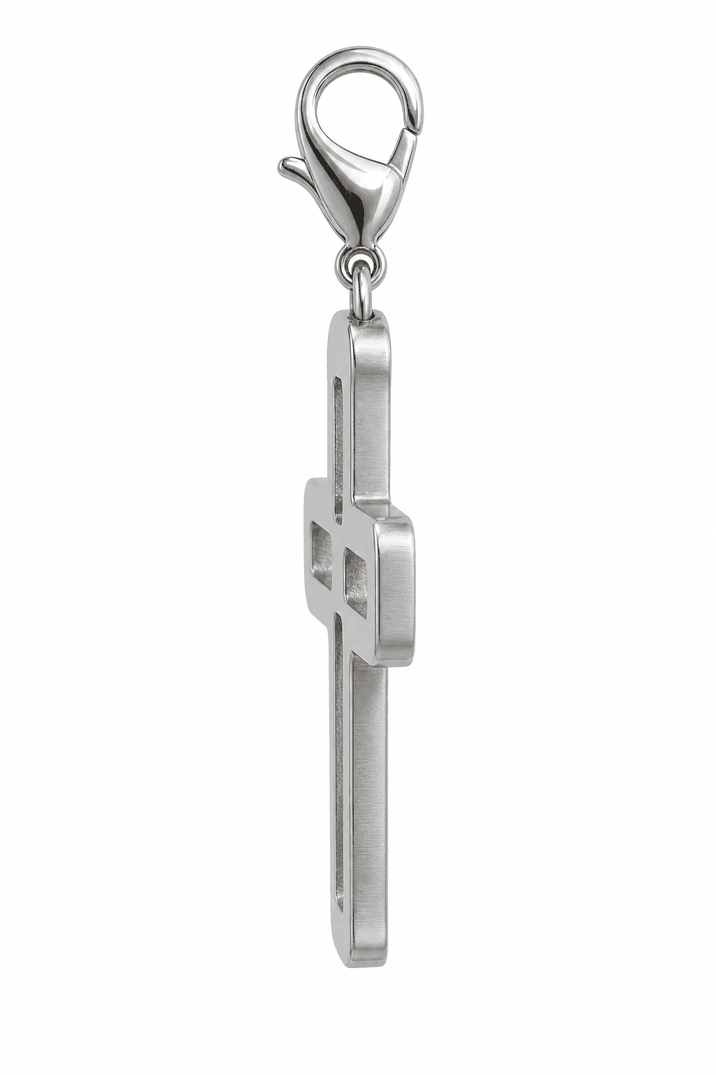 ShadowWeave Cross Charm – 316L Stainless Steel IP Black 2