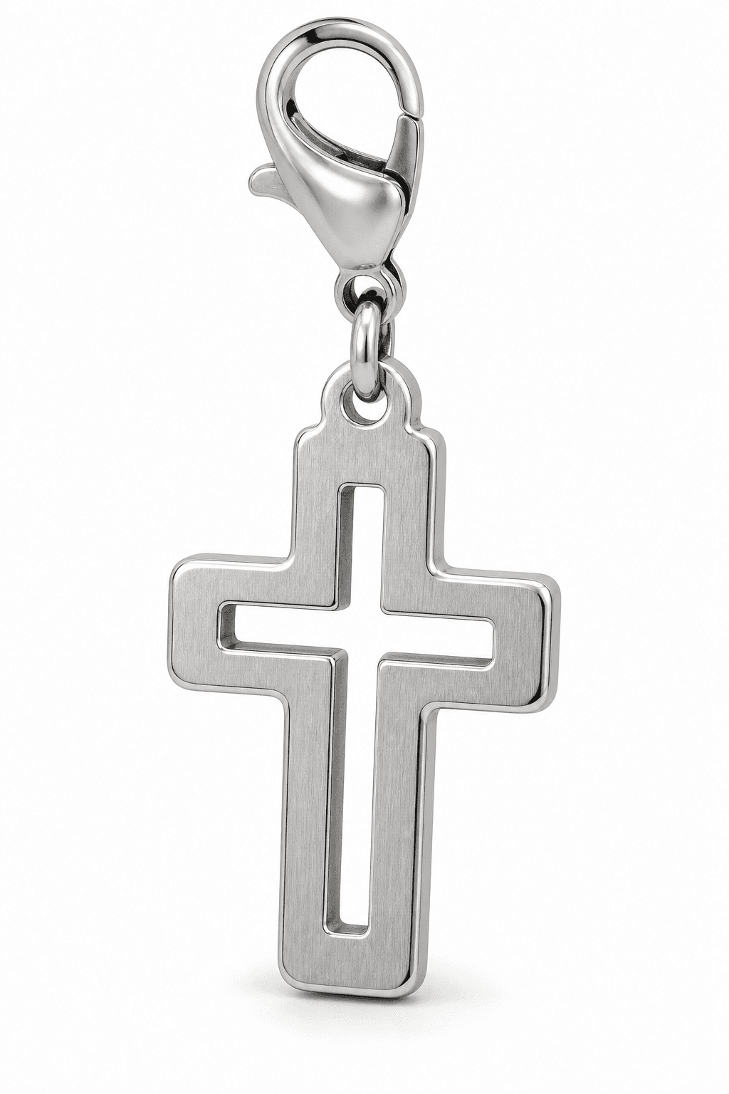 ShadowWeave Cross Charm – 316L Stainless Steel IP Black 3