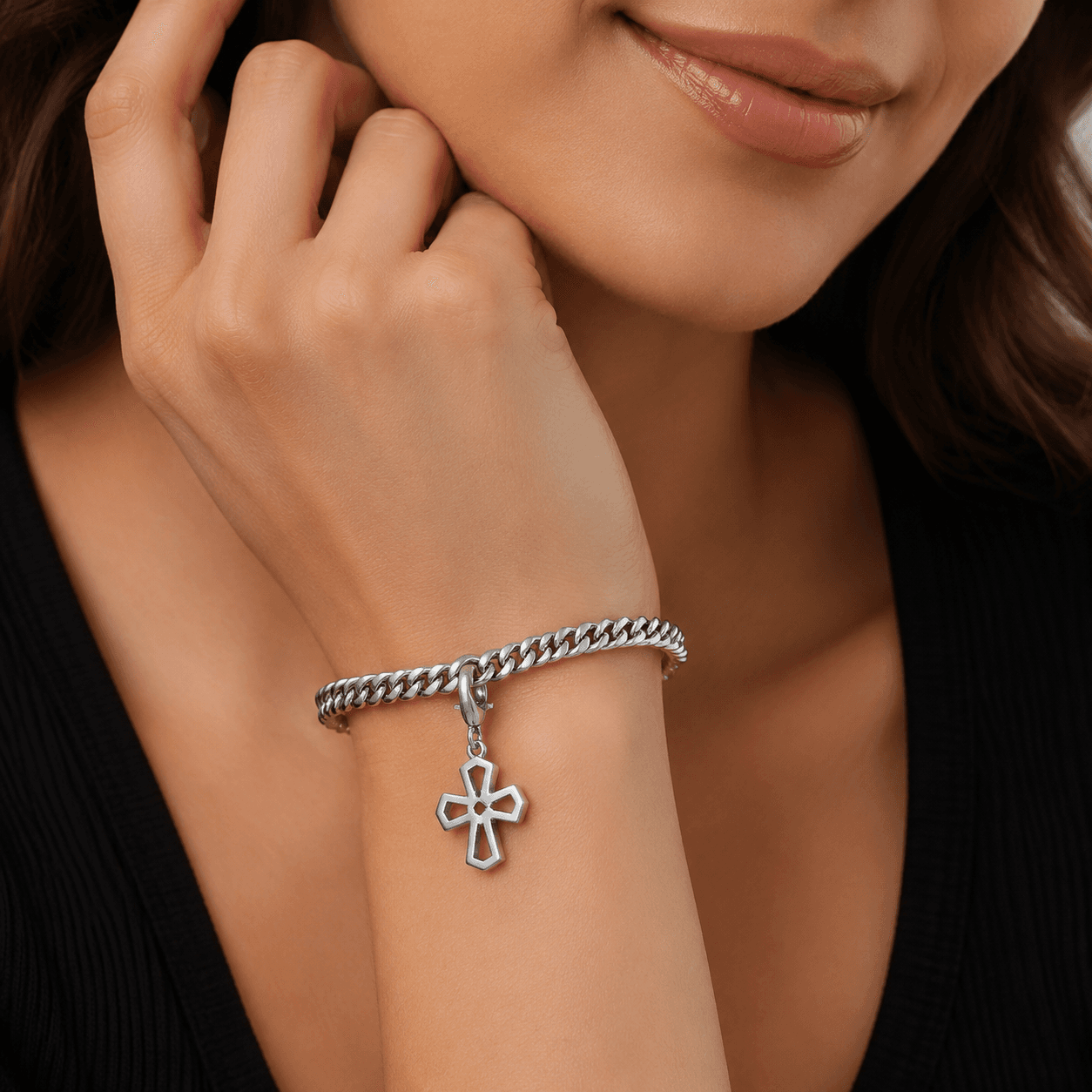 HaloCross Openwork 316L Stainless Steel Charm 5