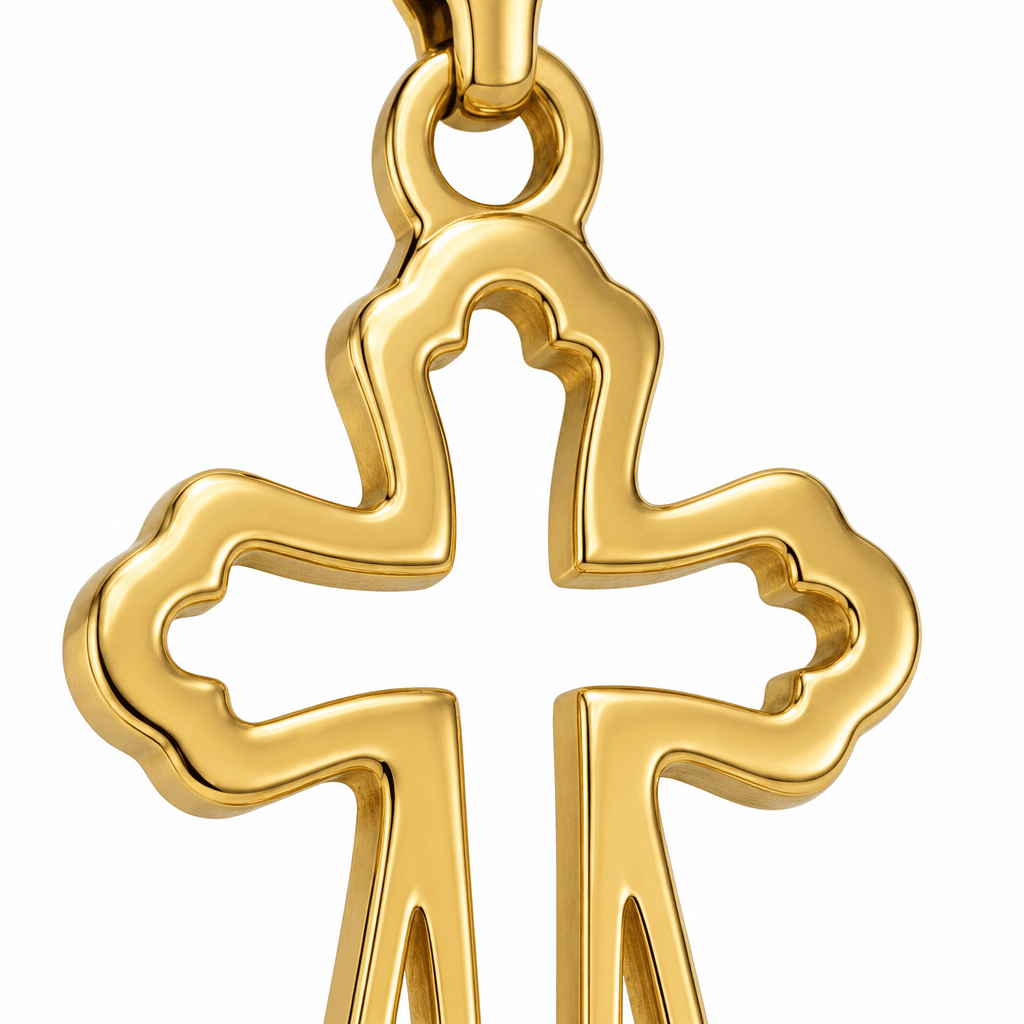 HexaCross Emblem Charm 316L Gold-Plated 3