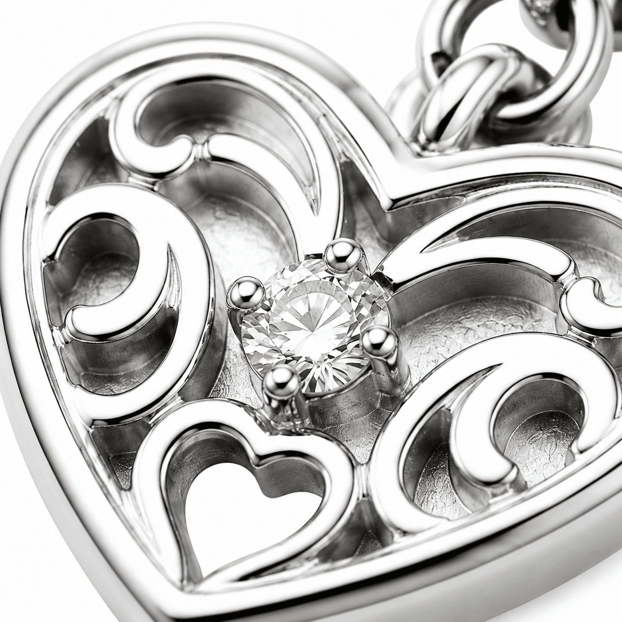 Lunar Lattice Crescent Charm 3