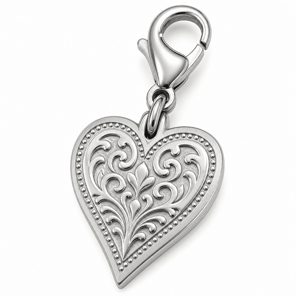 Circle of Hearts Engraved Circle Charm