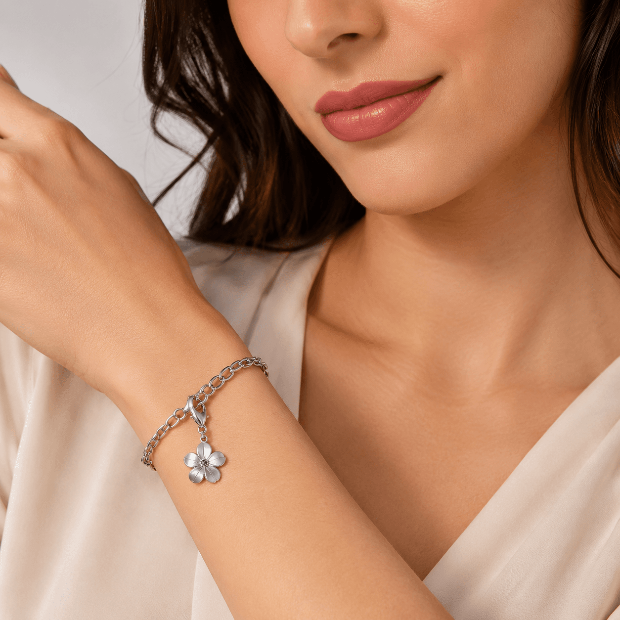 Aqua Lotus Lattice Charm – 316L Stainless Steel Botanical Flower 5